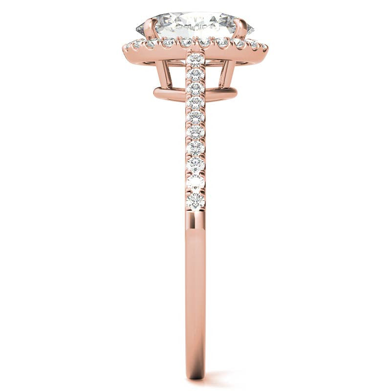 Oval Petite Halo Moissanite Engagement Ring