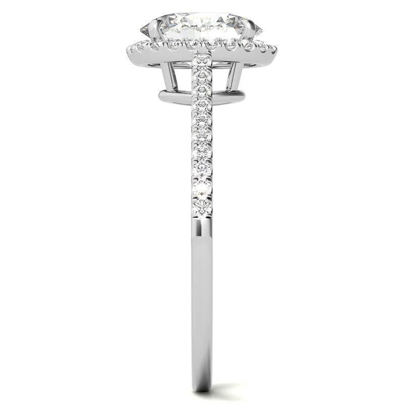 Oval Petite Halo Moissanite Engagement Ring