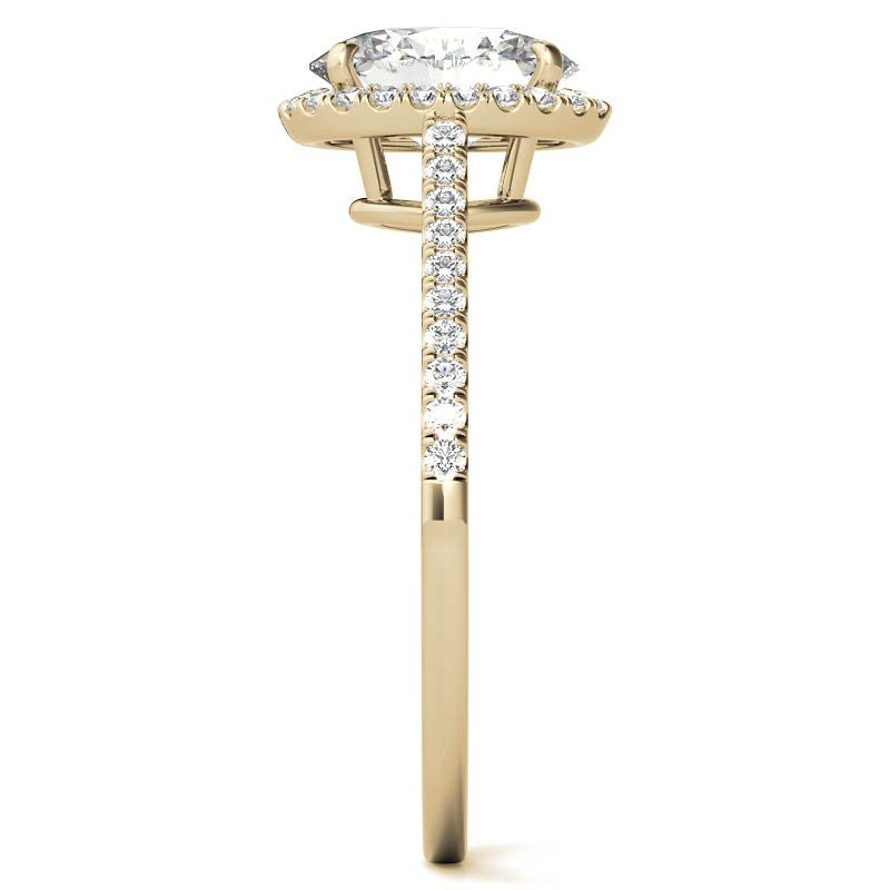 Oval Petite Halo Moissanite Engagement Ring