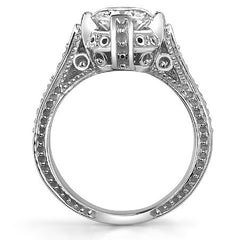 Round Antique Reproduction Moissanite Engagement Ring