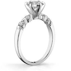 Round Brilliant Moissanite Bar Style Engagement Ring, 0.24ct