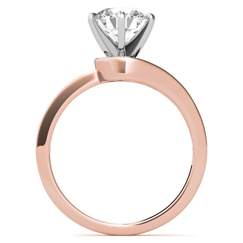 Moissanite & Diamond Petite Love Knot Engagement Ring