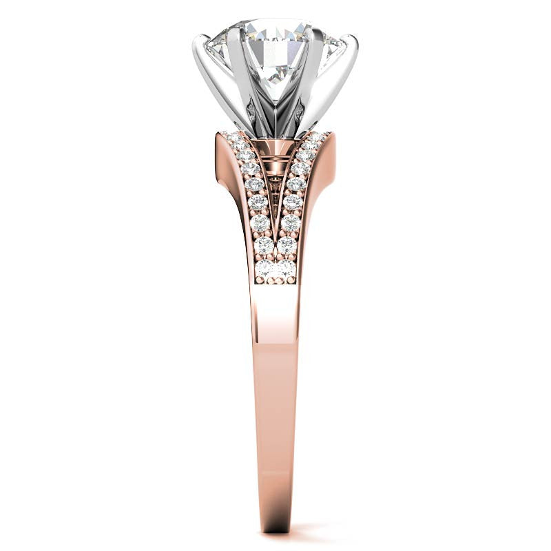 Moissanite & Diamond Petite Love Knot Engagement Ring