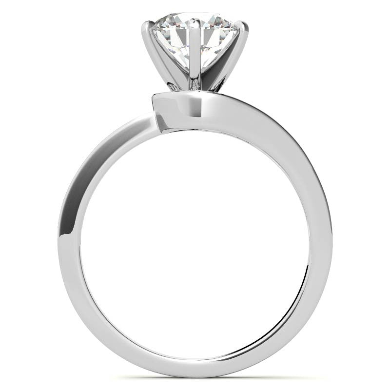 Moissanite & Diamond Petite Love Knot Engagement Ring