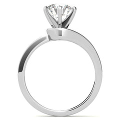 Moissanite & Diamond Petite Love Knot Engagement Ring