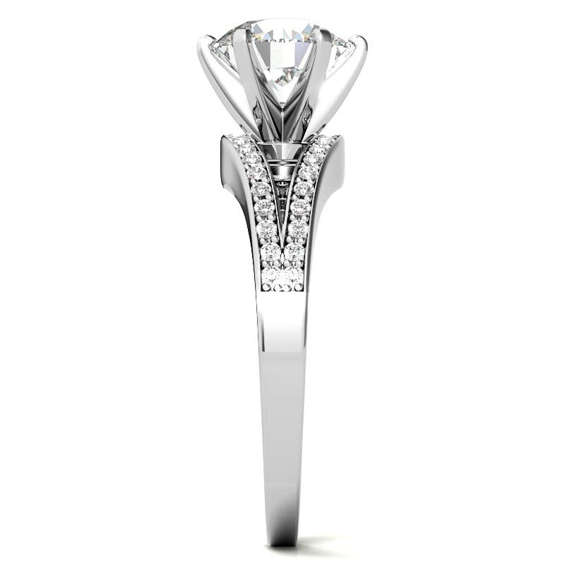 Moissanite & Diamond Petite Love Knot Engagement Ring