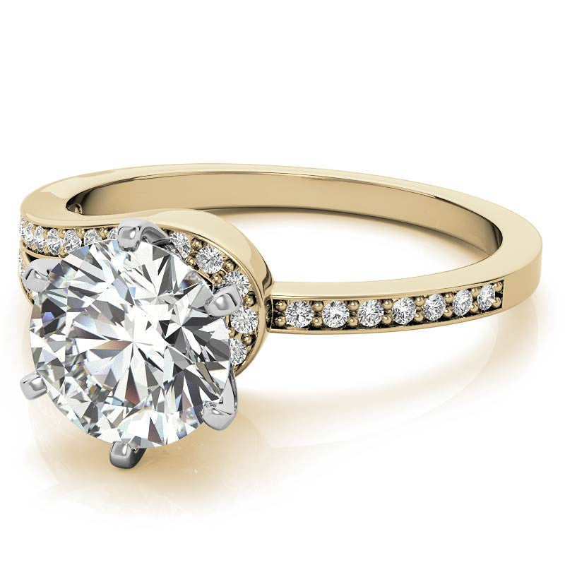 Moissanite & Diamond Petite Love Knot Engagement Ring