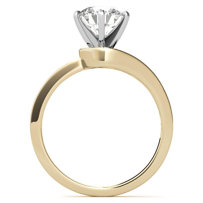 Moissanite & Diamond Petite Love Knot Engagement Ring