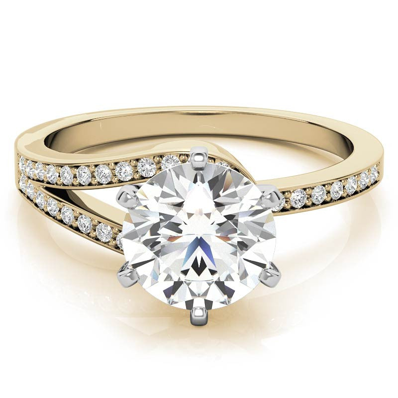 Moissanite & Diamond Petite Love Knot Engagement Ring
