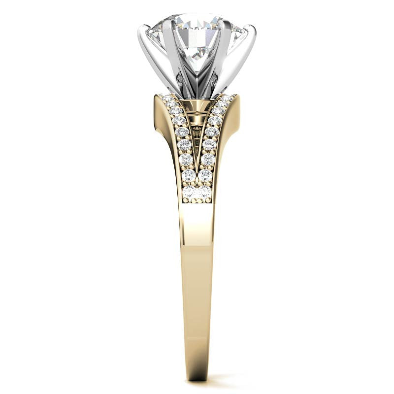 Moissanite & Diamond Petite Love Knot Engagement Ring