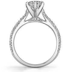 Moissanite & Diamond Pave Cathedral Engagement Ring, 0.38ct