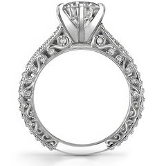 Round Antique Moissanite Engagement Ring, 0.46ct