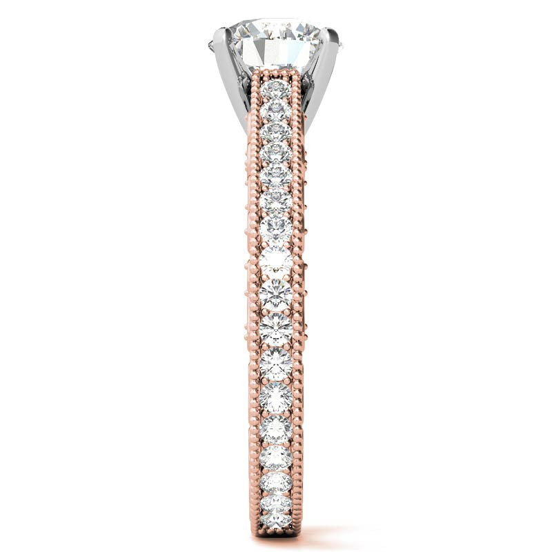 Round Antique Moissanite Engagement Ring, 0.46ct