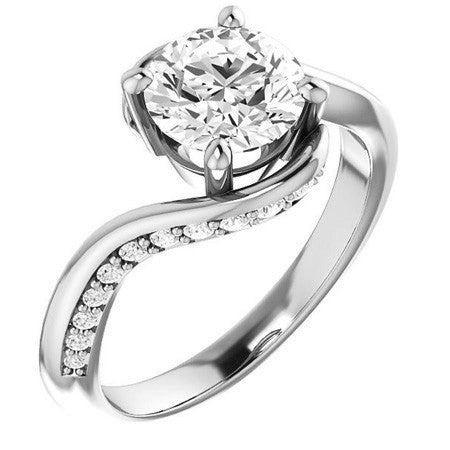 Round Bypass Moissanite Engagement Ring