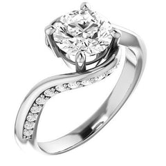 Round Bypass Moissanite Engagement Ring