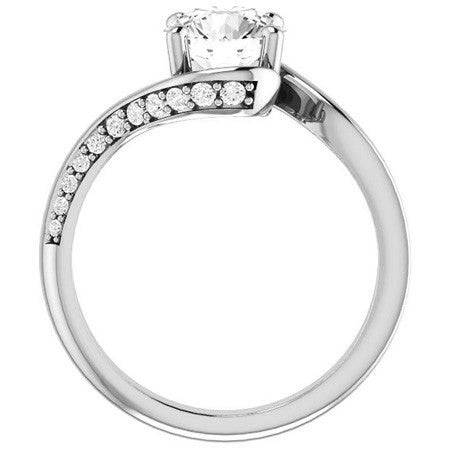 Round Bypass Moissanite Engagement Ring