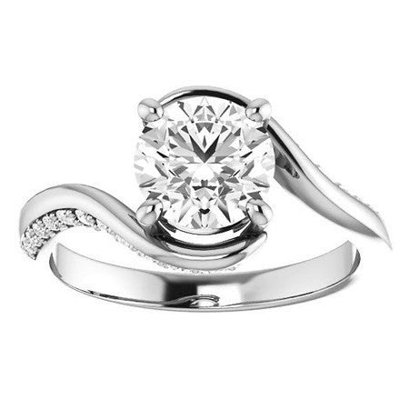 Round Bypass Moissanite Engagement Ring