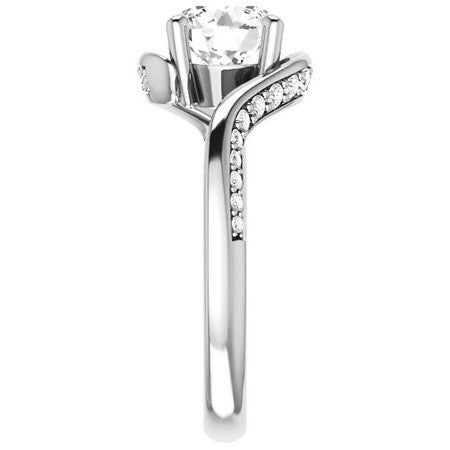 Round Bypass Moissanite Engagement Ring