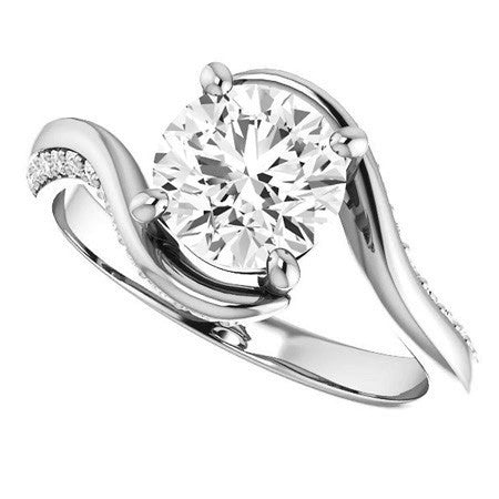 Round Bypass Moissanite Engagement Ring
