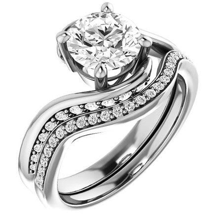 Round Bypass Moissanite Engagement Ring