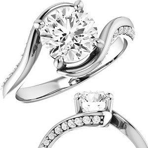 Round Bypass Moissanite Engagement Ring