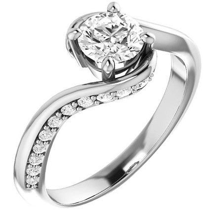 Round Bypass Moissanite Engagement Ring