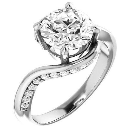 Round Bypass Moissanite Engagement Ring