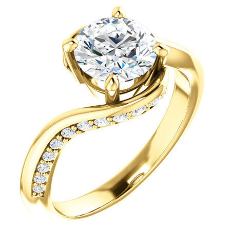 Round Bypass Moissanite Engagement Ring