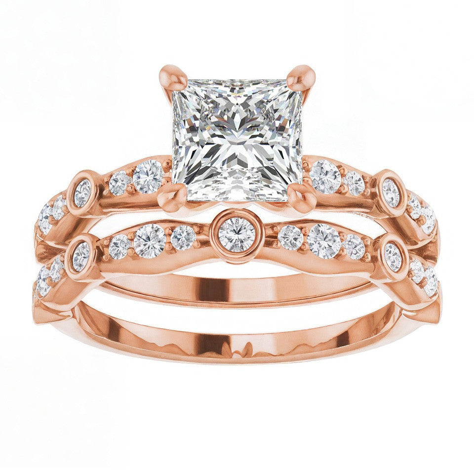 Princess cut Moissanite Engagement Ring