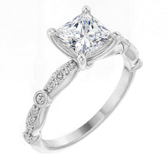 Princess cut Moissanite Engagement Ring