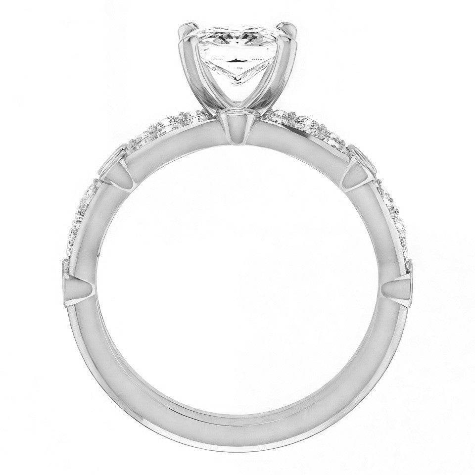 Princess cut Moissanite Engagement Ring