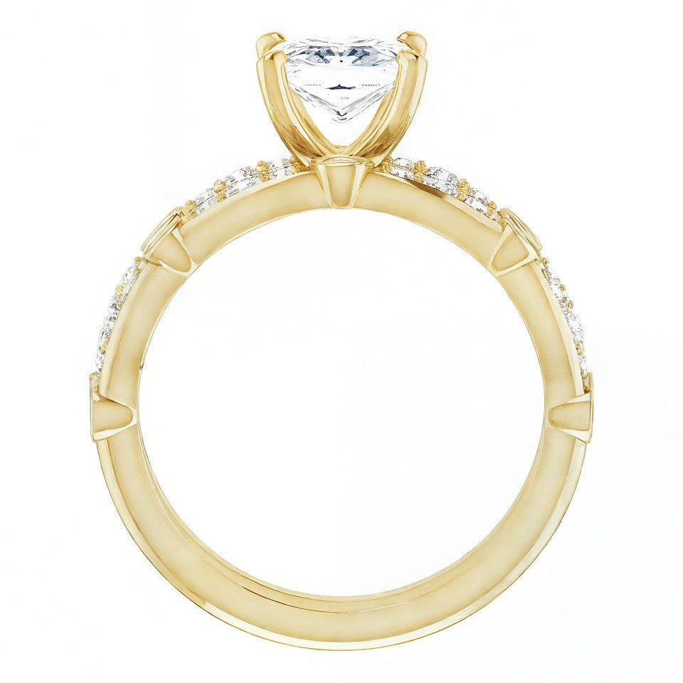 Princess cut Moissanite Engagement Ring