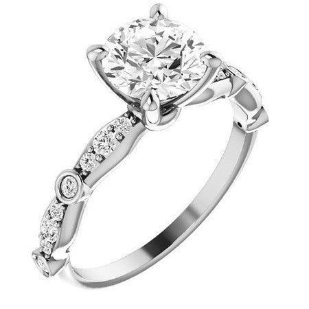 Round Brilliant Moissanite Engagement Ring