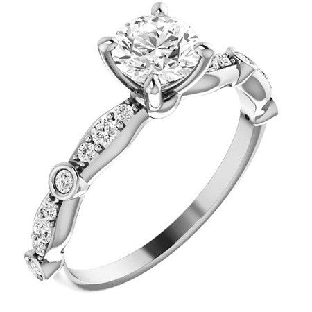 Round Brilliant Moissanite Engagement Ring