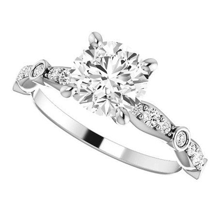Round Brilliant Moissanite Engagement Ring