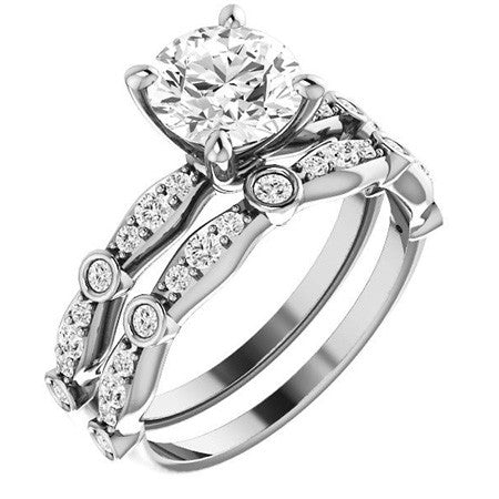 Round Brilliant Moissanite Engagement Ring