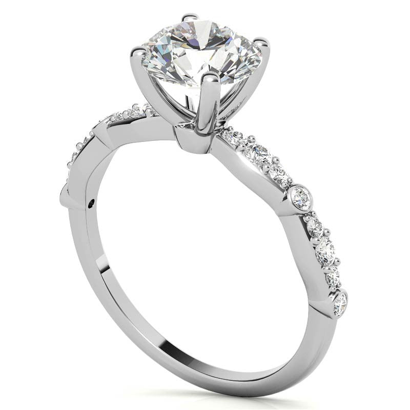 Round Brilliant Moissanite Engagement Ring