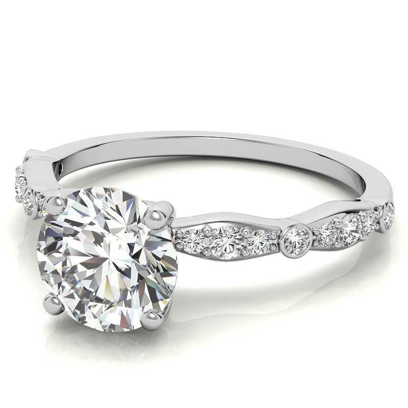 Round Brilliant Moissanite Engagement Ring