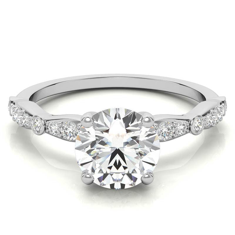 Round Brilliant Moissanite Engagement Ring
