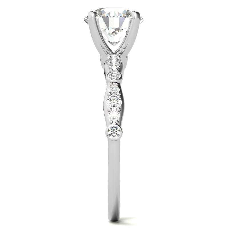 Round Brilliant Moissanite Engagement Ring