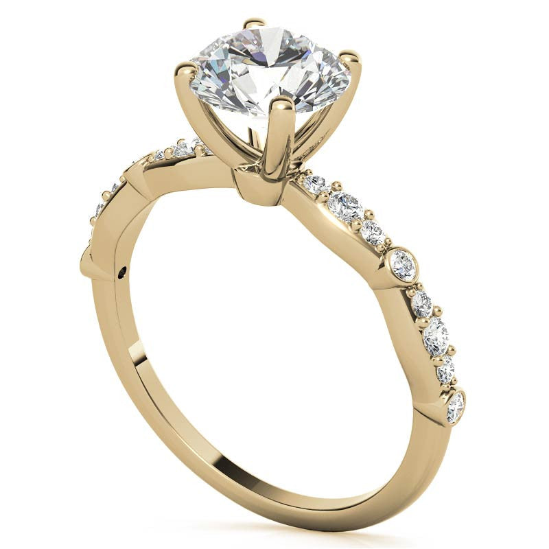 Round Brilliant Moissanite Engagement Ring