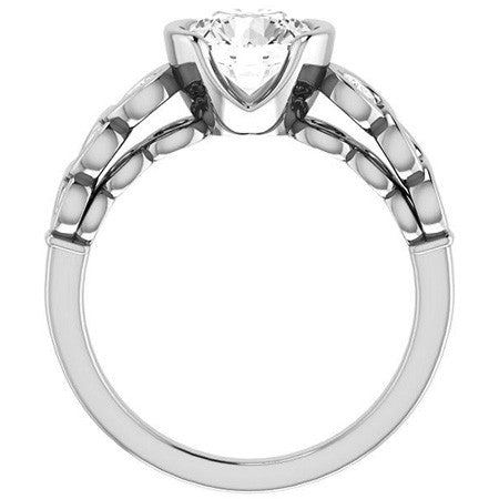 Round Semi-Bezel Moissanite Engagement Ring