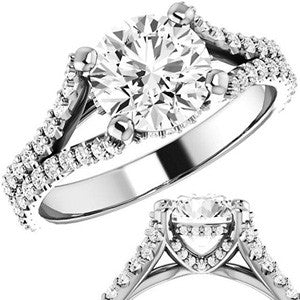 Round Split Shank Moissanite Engagement Ring