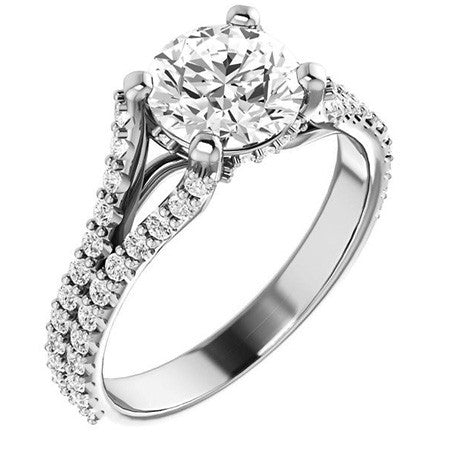 Round Split Shank Moissanite Engagement Ring