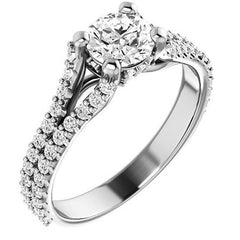 Round Split Shank Moissanite Engagement Ring