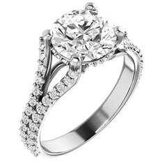 Round Split Shank Moissanite Engagement Ring