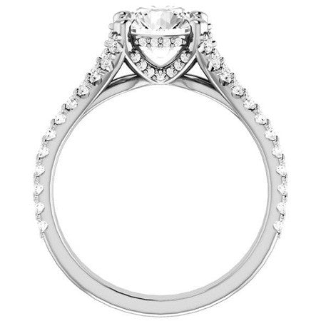 Round Split Shank Moissanite Engagement Ring
