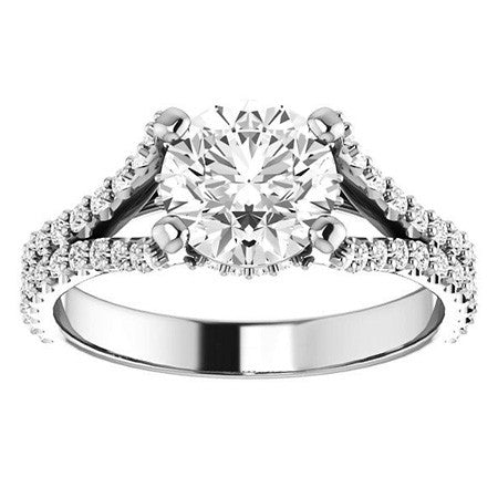 Round Split Shank Moissanite Engagement Ring