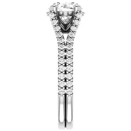 Round Split Shank Moissanite Engagement Ring