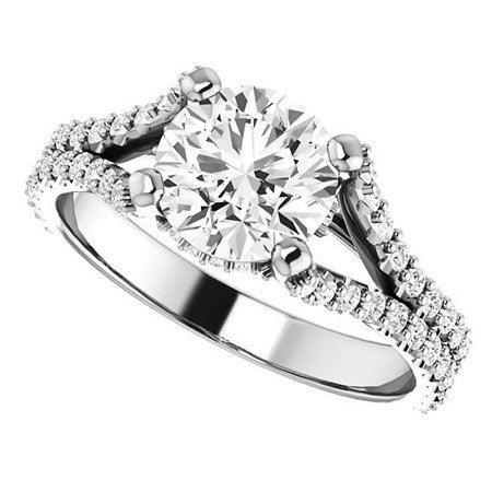Round Split Shank Moissanite Engagement Ring